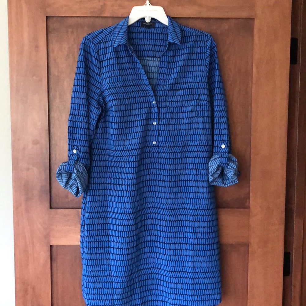 Blue shirt dress